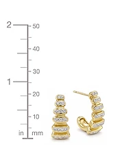 And Now This Clear Crystal Graduated J Hoop Post Earring