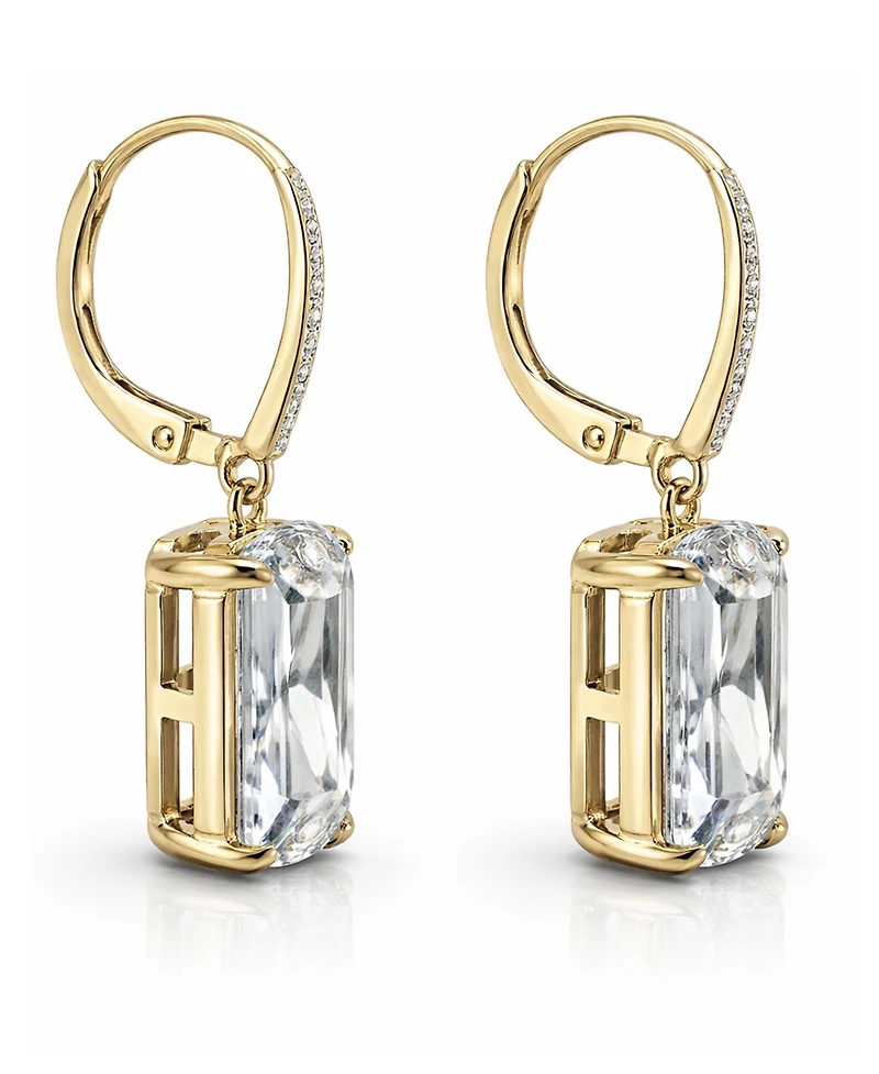 And Now This Clear Crystal Drop Leverback Earrings