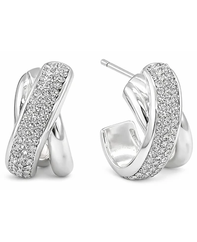 And Now This Clear Crystal X Center C Hoop Post Earring