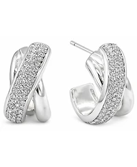 And Now This Clear Crystal X Center C Hoop Post Earring