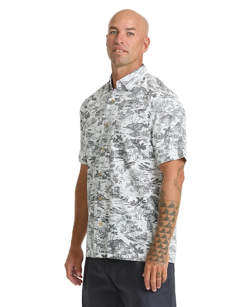 Quiksilver Waterman Men's Short-Sleeve Artisan Reverse Print Shirt