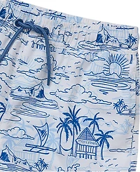 Lands' End Big Boys Husky Chlorine Resistant 5" Swim Trunks with Mesh Liner