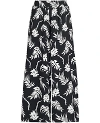 Lands' End Women's Creaseless High Rise Palazzo Crop Pants