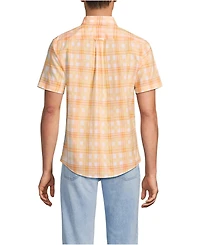 Lands' End Men's Traditional Fit Short Sleeve Madras Shirt