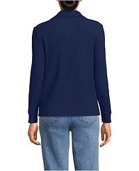 Lands' End Women's Petite Long Sleeve Waffle Collared Shacket