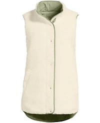 Lands' End Women's Reversible Quilted High Pile Fleece Vest