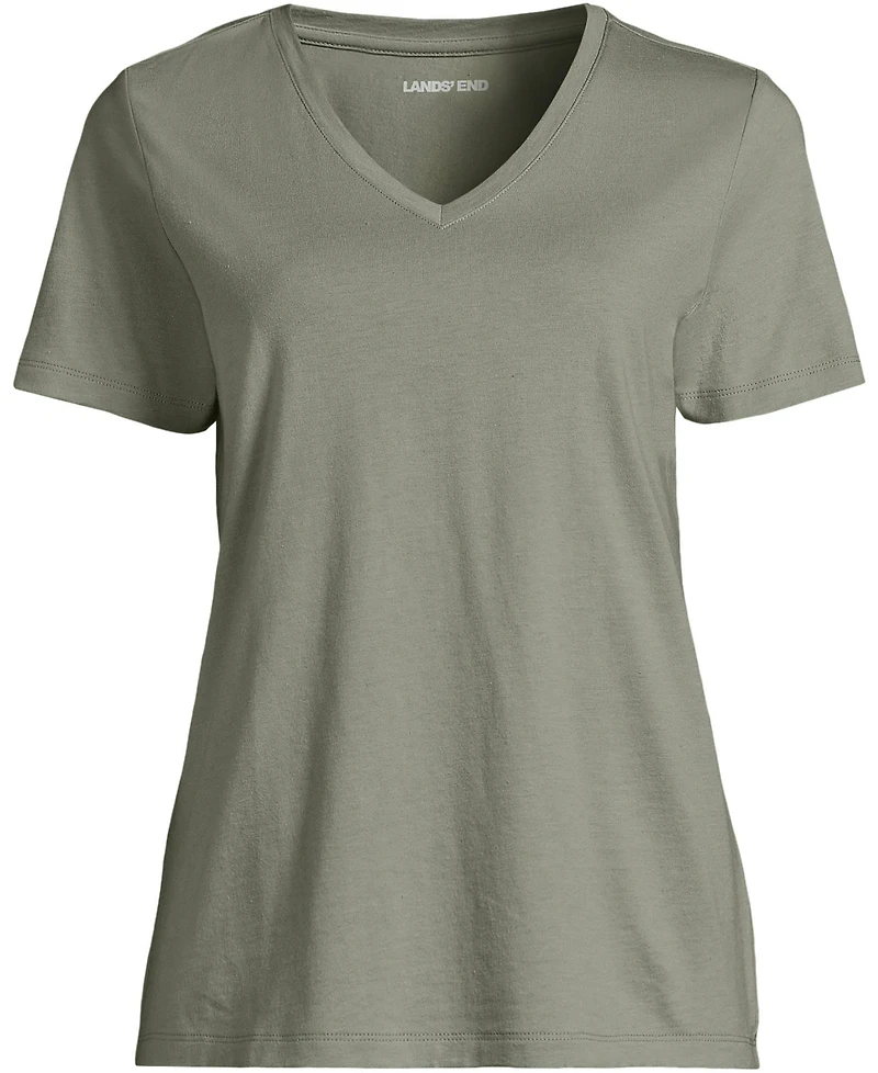 Lands' End Plus Relaxed Supima Cotton V-Neck T-Shirt