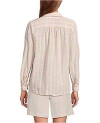 Lands' End Women's Linen Long Sleeve Feminine Shirt