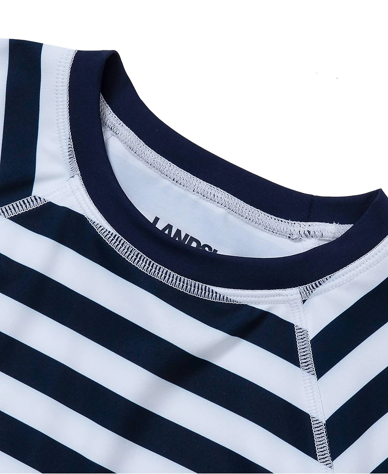 Lands' End Big Girls Plus Short Sleeve Crew Neck Swim Rash Guard