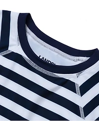 Lands' End Big Girls Plus Short Sleeve Crew Neck Swim Rash Guard