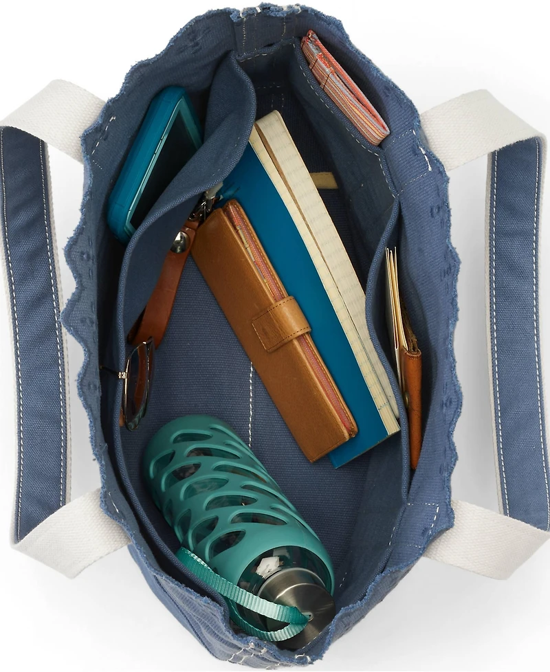 Lands' End Medium Eyelet Canvas Open Top Tote