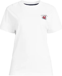 Lands' End Women's Short Sleeve Crew Neck Graphic T-Shirt