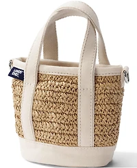 Lands' End Mini Raffia Open Top Canvas Tote Bag