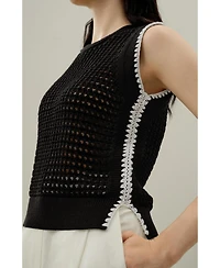 Lilysilk Women's Toscana Pointelle Embroidered Vest