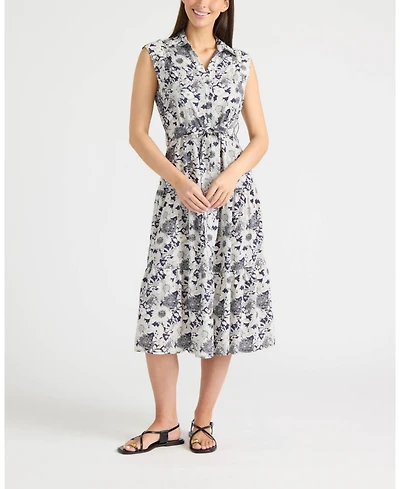 Ellen Tracy Women's Cap Sleeve Tiered Dress