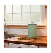 Aronkl Ceramic Pet Treat Jar Airtight Large Food Storage Farmhouse Style with Lid