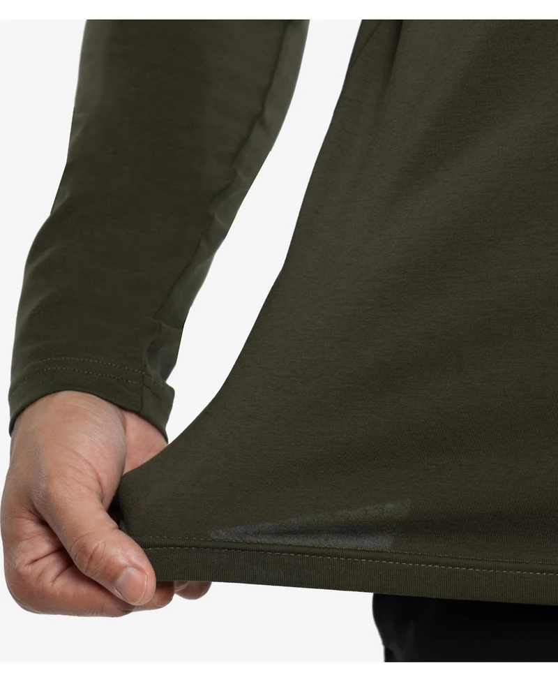 X-Ray Men's Soft Stretch Henley Neck Long Sleeve T-shirt