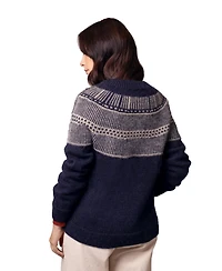 Celtic & Co. Women's British Wool Yoke Stitch Cardigan