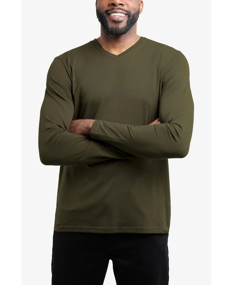 X-Ray Men's Soft Stretch V-Neck Long Sleeve T-shirt