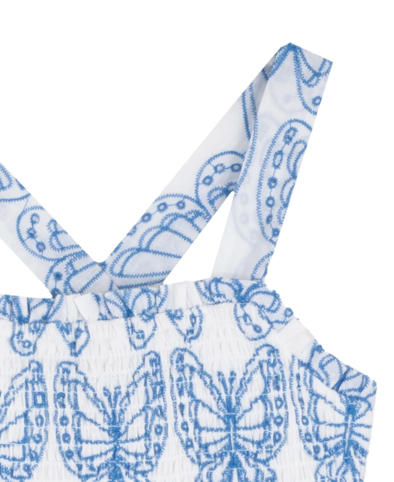 Rare Editions Girls' 7-16 Butterfly Eyelet Sleeveless Dress