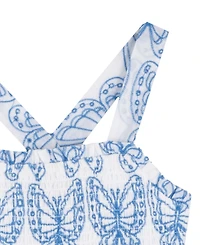 Rare Editions Girls' 7-16 Butterfly Eyelet Sleeveless Dress