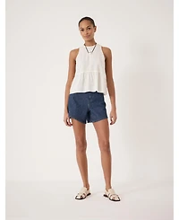 Hush Women's Nomie Linen Blend Peplum Top