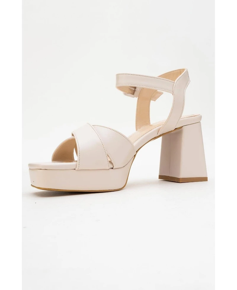 Prologue Shoes Women's Lisbon Platform Block Heel Sandal