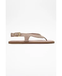 Forever and Always Shoes Women's Belinda Leather Thong Sandals