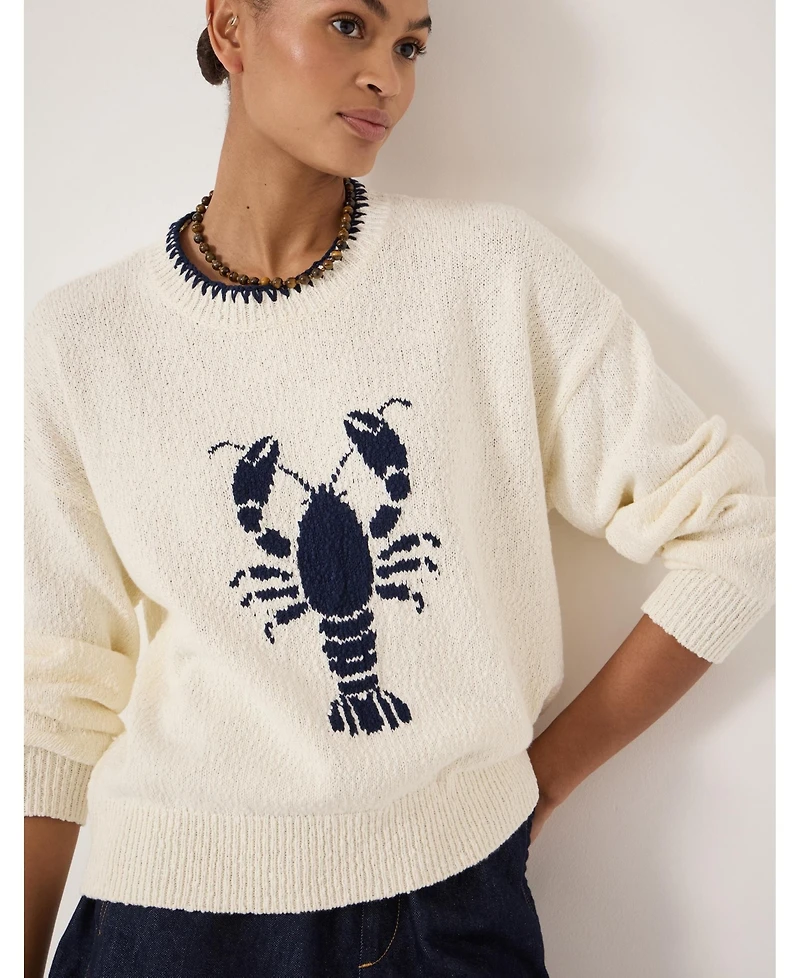 Hush Women's Hallie Crew Neck Lobster Graphic Sweater