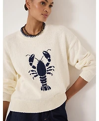 Hush Women's Hallie Crew Neck Lobster Graphic Sweater