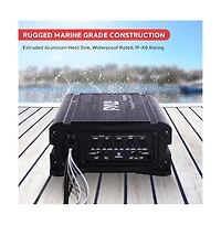 Pyle 4-Ch. Waterproof Rated Marine Amplifier Kit with Wireless Bt Control and Rca Input (PLUTVRKBT200X4)