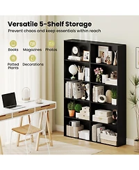 Gouun 5-Tier Freestanding Storage Bookcase with Anti-Tipping Kits