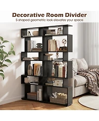 Gouun 6-Tier Geometric Bookshelf with Anti-Tipping Kits