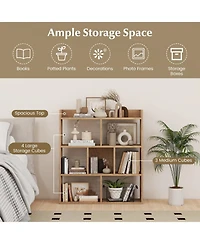 Gouun 7-Cube Open-Back Bookshelf with Anti-Toppling Devices