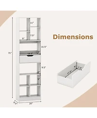 Gouun 71-Inch Tall 10-Cube Bookcase with Drawer