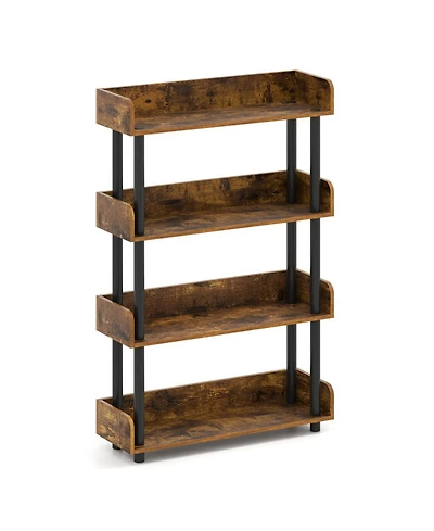 Gouun 4-Tier Industrial Open Bookcase with Anti-Tipping Kit