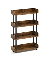Gouun 4-Tier Industrial Open Bookcase with Anti-Tipping Kit