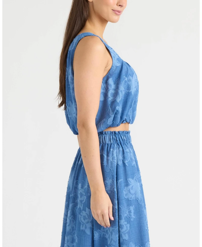 Ellen Tracy Women's Gathered Sleeveless Tank Top