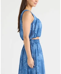 Ellen Tracy Women's Gathered Sleeveless Tank Top