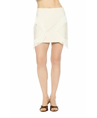 Alexia Admor Women's Lior Fringe Grommet Mini Skirt