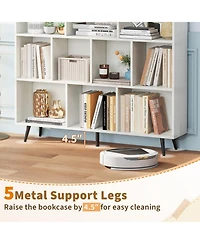 Gouun 10-Cube Bookcase with 5 Tapered Metal Legs and Anti-Tipping Kits