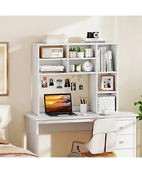 Gouun Desktop Bookshelf with 7 Cubbies and 3 Adjustable Shelves