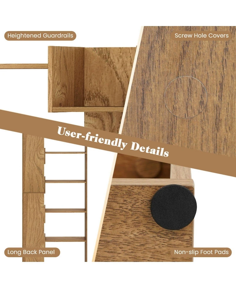 Gouun 6-Tier Wooden Bookcase with Open Display Shelves