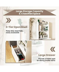 Gouun 3-Tier Freestanding Bookshelf with Drawer