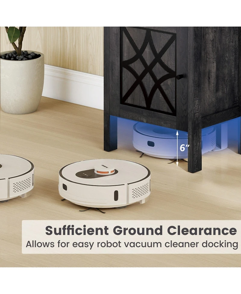 Gouun Robot Vacuum Storage Cabinet with Reversible Door