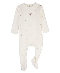 MeMoi Baby Girls "Rosettes and Stitching" Cotton/Rayon-Blend Footie