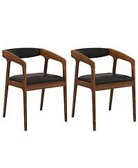 Slickblue Modern Upholstered Armchairs Set of 2 with Padded Seat Cushion