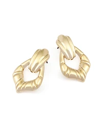 Steve Madden Gold Fluted Doorknocker Earrings