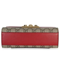 Pre-Owned Gucci Red Gg Supreme Canvas Small Padlock Shoulder Bag