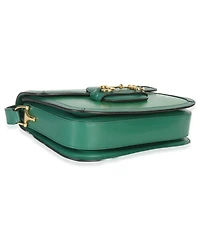 Pre-Owned Gucci Emerald Green Azalea Calfskin Horsebit 1955 Shoulder Bag